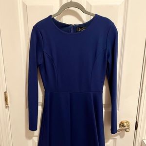 Lulus Forever Chic Royal Blue Long Sleeve Dress